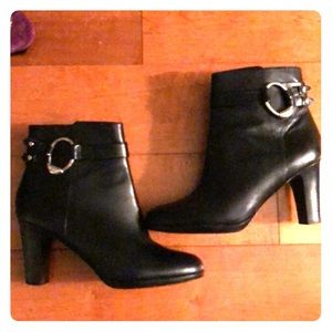 Ralph Lauren black Myla black leather ankle boots